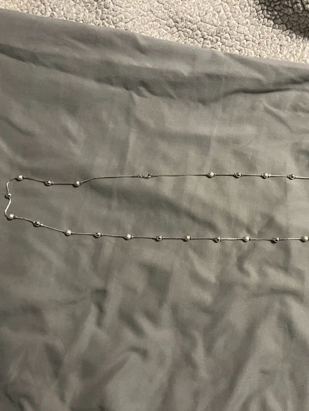 20" Silver Beaded Necklace - beautiful!